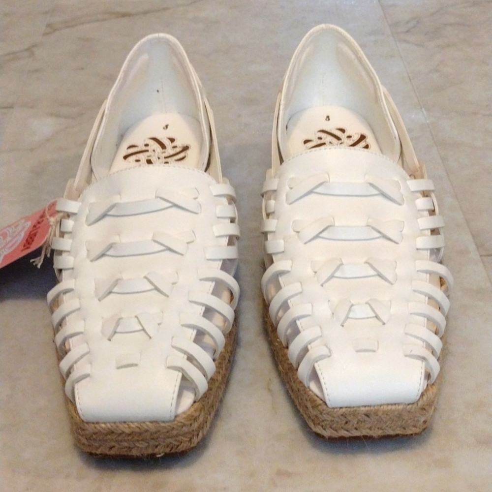 Sam & Libby Cream Woven Espadrille Loafers
